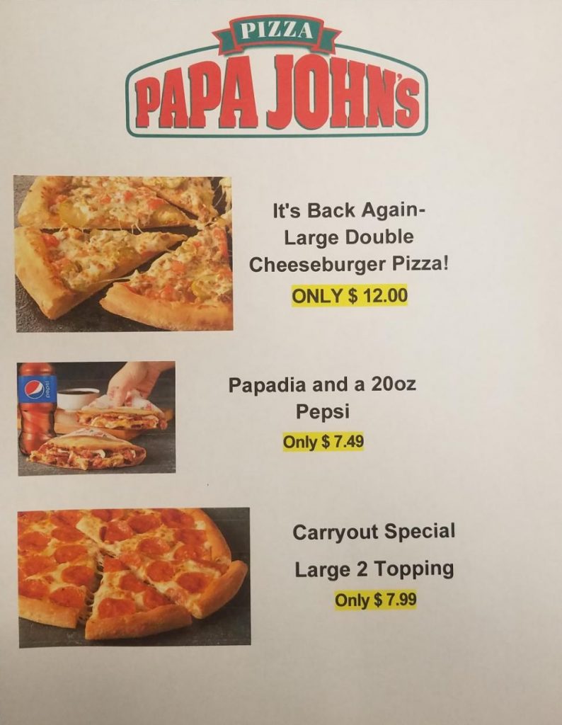 Papa John’s Monthly Specials Davy Crockett TA Travel Center